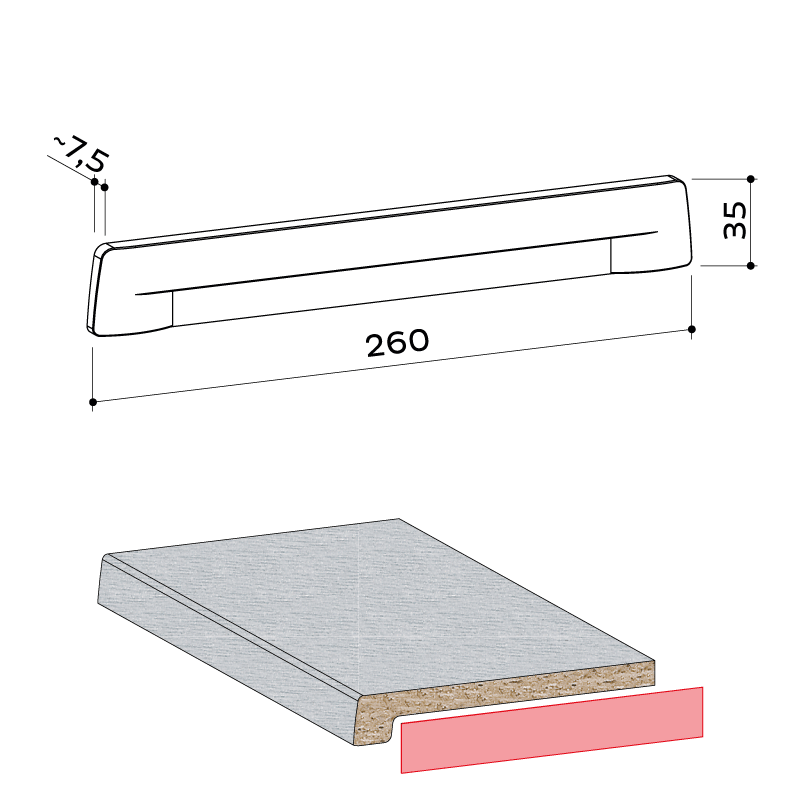 21.033.001 Seitenabschlusskappe Elegance 34 - https://www.werzalit.com/en/compact-interior-window-sill/