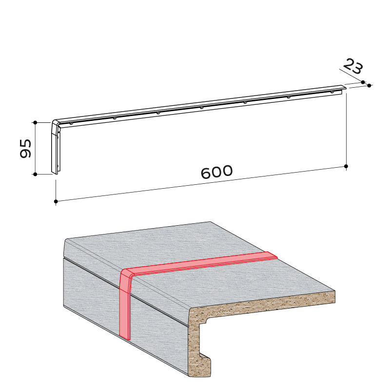 24.081.001 Fensterbank Verbindungsprofil exclusiv system 100