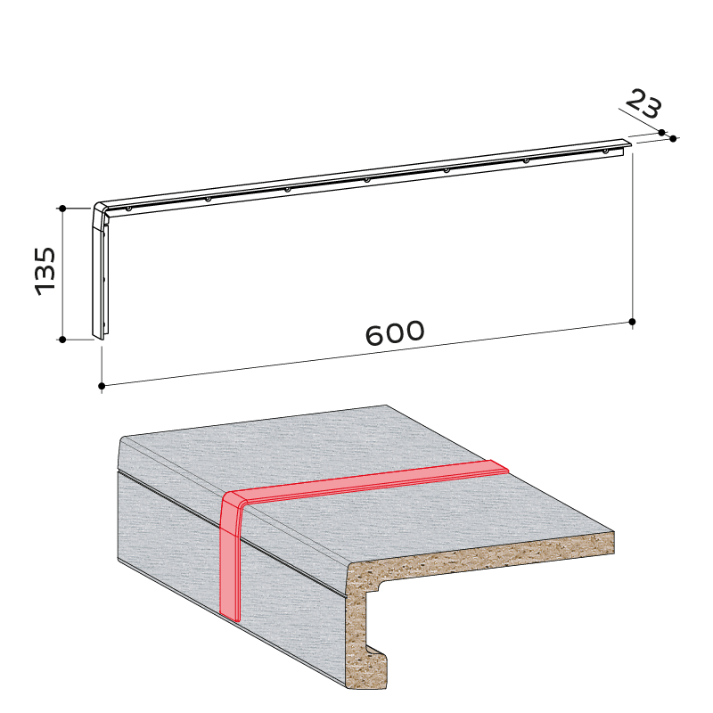 24.082.001 Fensterbank Verbindungsprofil exclusiv system 140 - https://www.werzalit.com/fr/exclusiv-systeme-appui-de-fenetre-systeme-interieur/